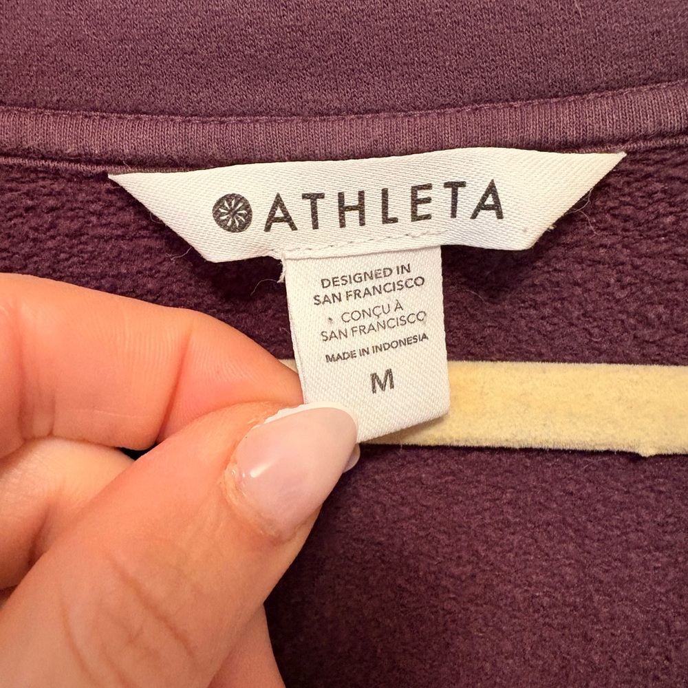 Athleta Deep Purple Half-Zip Pullover Sweater - image 3